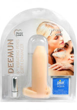 Load image into Gallery viewer, Doctor Loves Deemun Penis Girth Enhancer Vibrating 6 x 2 Inch Flesh