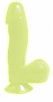 Basix 6.5inch Dong with Suction Cup - Glow In The Dark