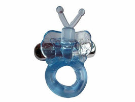 Vibrating Butterfly Cock Ring - Blue