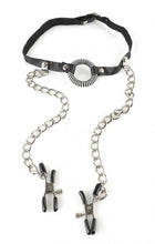 Load image into Gallery viewer, Fetish Fantasy O-Ring Gag with Nipple Clamps
