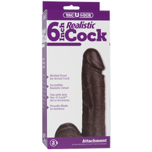 Load image into Gallery viewer, Vac-U-Lock Realistic Cock 6inch  - Black