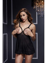 Load image into Gallery viewer, Sheer Babydoll with Open Cup Bra