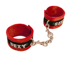 Love In Leather - Soft Diamante Wrist Cuffs - SEXY