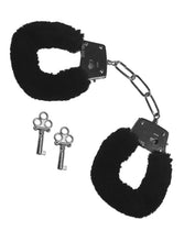 Load image into Gallery viewer, Sex &amp; Mischief Black Furry Handcuffs