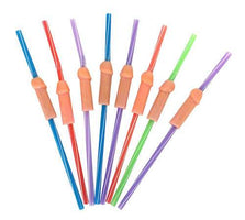 Bachelorette Party Bendable Pecker Straws - 8pk