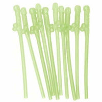 Glow in the Dark Dicky Sipping Straws 10pc