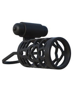 Fantasy C-Ringz Thick Dick Silicone Vibrating Cage - Black