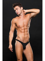 Envy Microfiber LowRise Zip Thong E062 Black