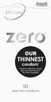 Ansell Lifestyles Zero Uber Thin Condoms -10pk