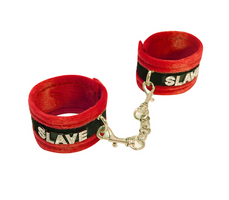 Love In Leather - Soft Diamante Wrist Cuffs - SLAVE