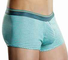 Male Power Pouch Enhancer Short Small - Heather Stripe - Blue
