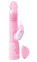 Remote Control Thrusting Rabbit Pearl Vibrator 10Inch - Pink
