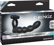 Load image into Gallery viewer, Fantasy C-Ringz Posable Partner Double Penetrator - Black