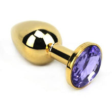 Load image into Gallery viewer, Golden Anal Plug with Gem - Small