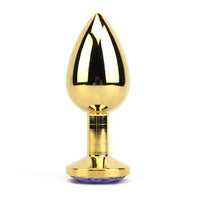 Golden Anal Plug with Gem - Small