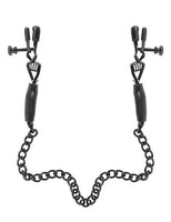 Fetish Fantasy Adjustable Nipple Chain Clamps - Black