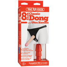 Load image into Gallery viewer, Vac-U-Lock Set 8inch Classic Dong with Ultra Harness