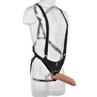King Cock Strap-On Shoulder Harness w/9inch Uncut Hollow Cock - Tan (BULK ITEM)