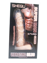 Load image into Gallery viewer, Superman 8Inch Vibrating Dildo - Flesh